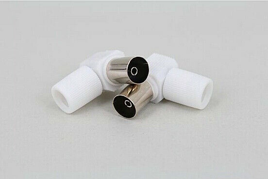Right Angle RF Coaxial TV Aerial Female Connector Plug, 90 Degrees Freeview COAX