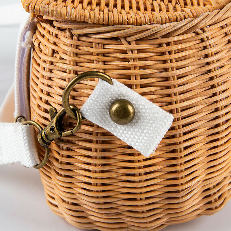 Small Back Basket Cute Hand-woven Rattan Backpack Baby Shoulder Storage BaskFCA