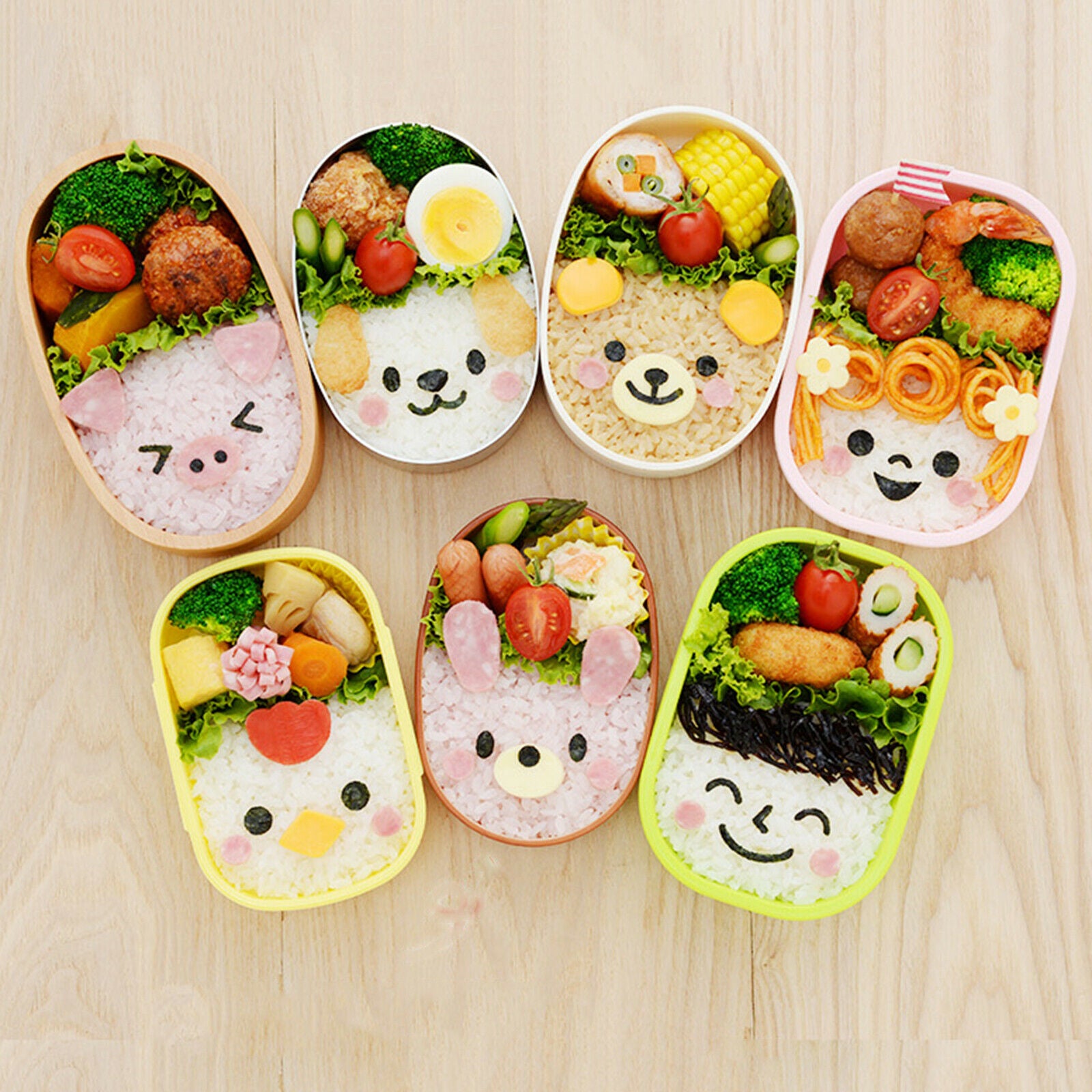 Cartoon Nori Rice Decor Maker Kit Mould Sandwich DIY for Baby Kids Meal