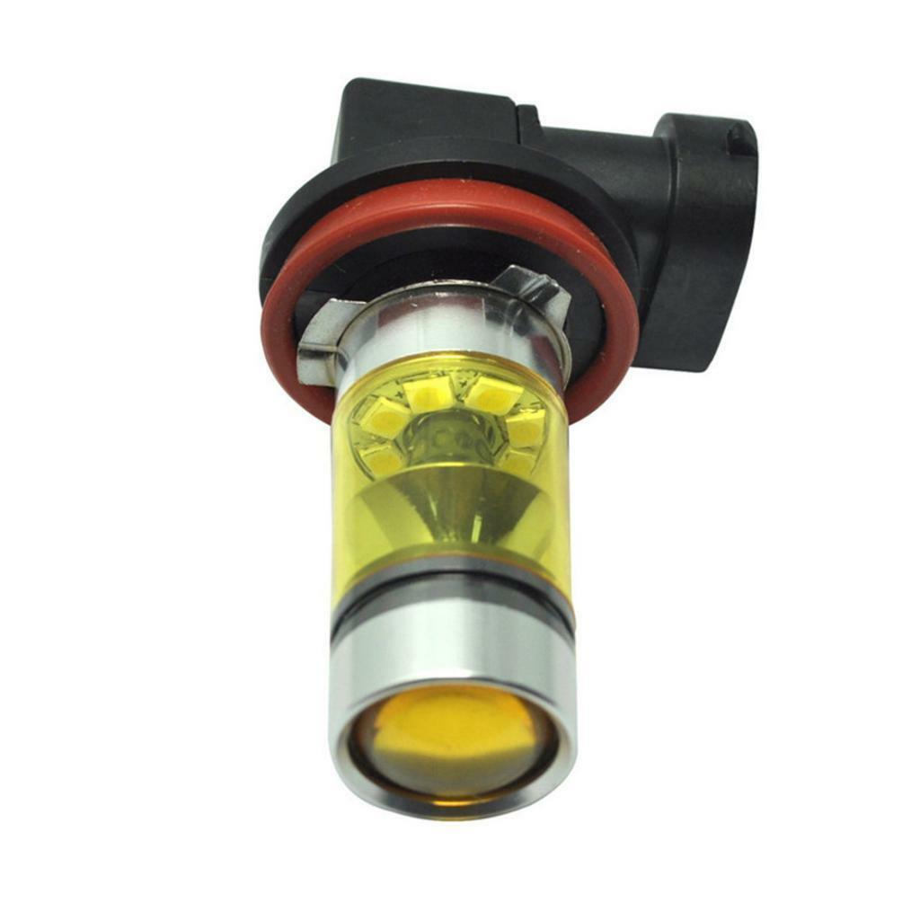 Pair H11 H8 H9 100W LED Fog DRL Driving Lights Car Head Light Bulbs Yellow