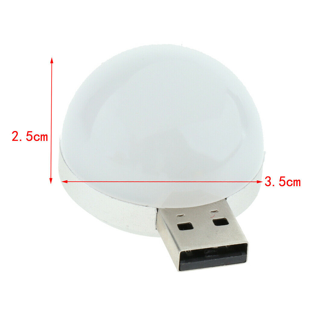USB LED Rounded Night Lamp for Bedroom Table Tent Reading White Color