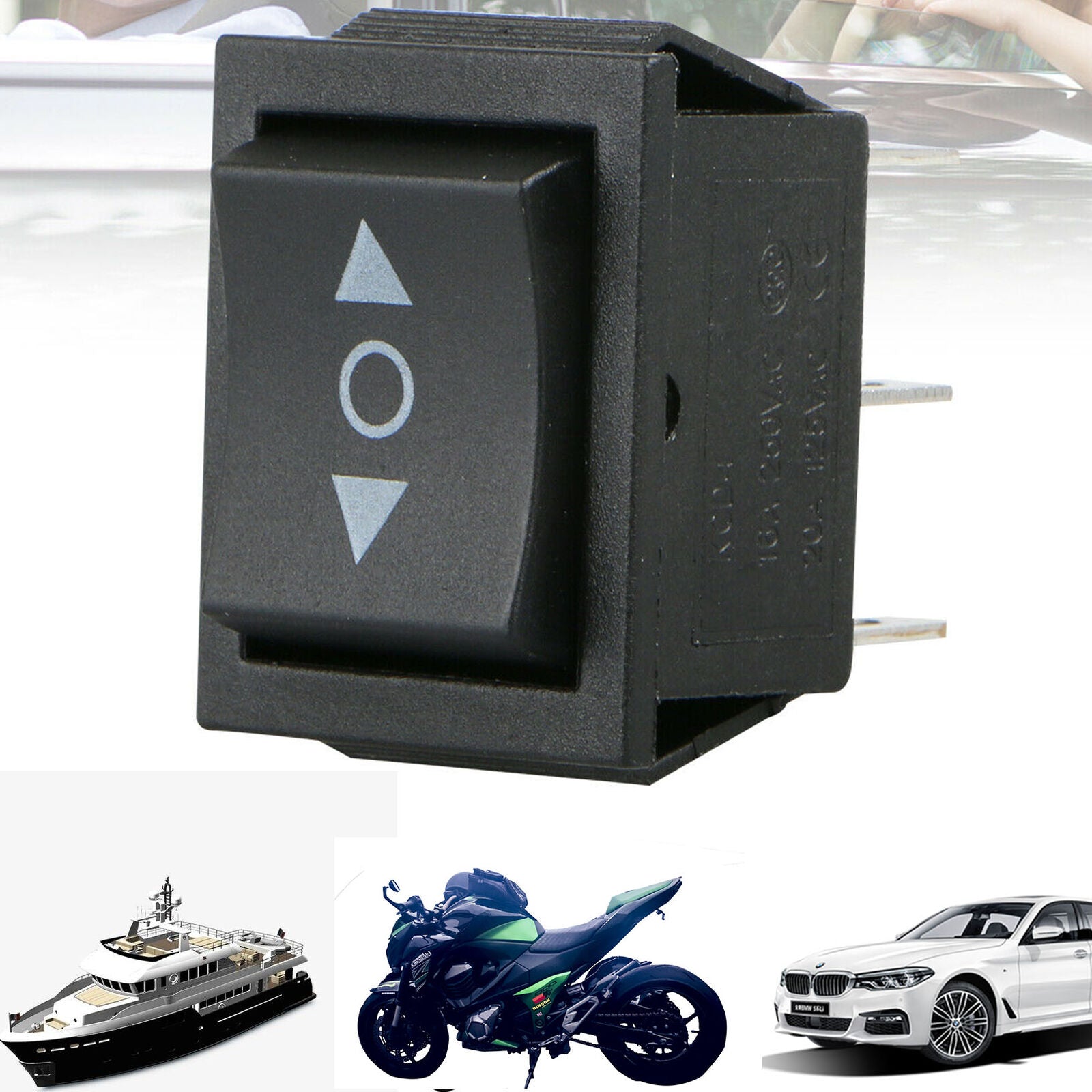 1Pcs Rocker Switch DPDT (ON)-OFF-(ON) 6 PIN 15A/250VAC 20A/125VAC