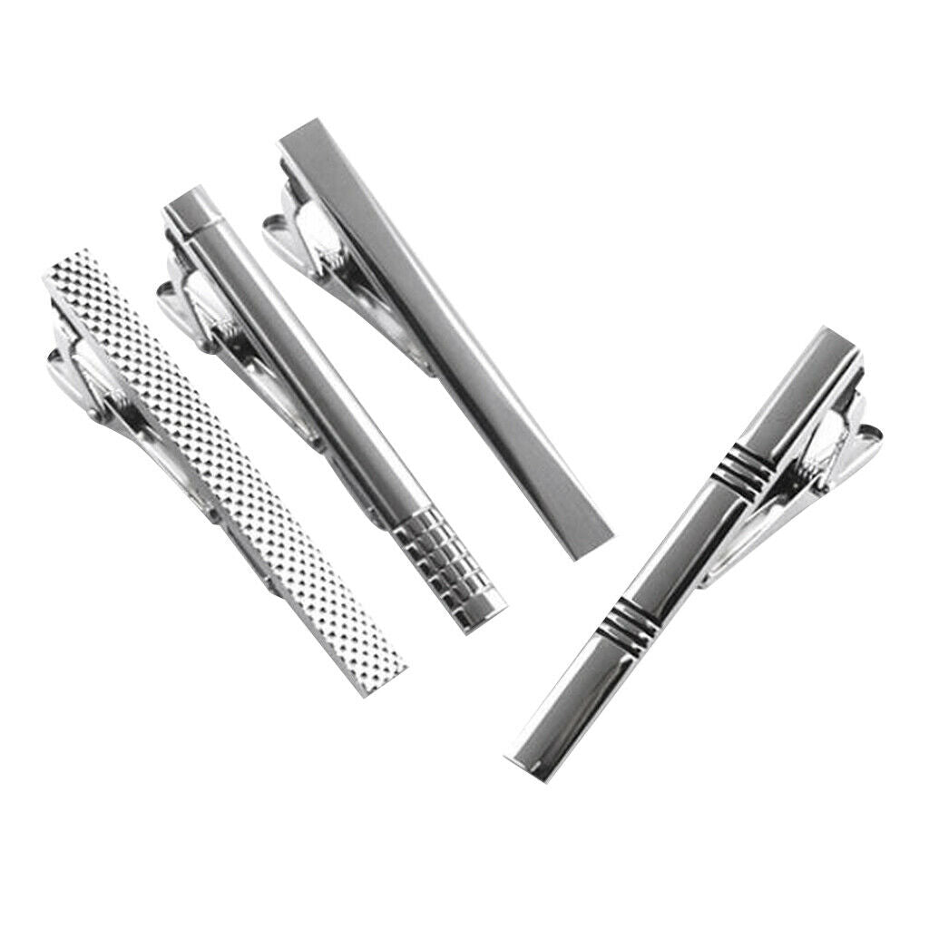 Pack of 4 tie clips / tie pins For ties in