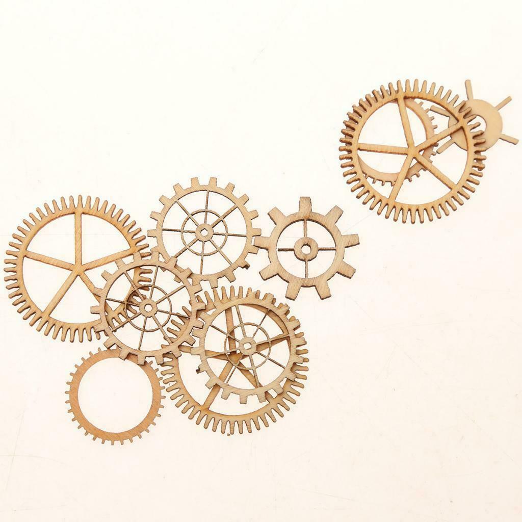36 Pcs Punk Wood Shapes Wooden Pendants Embellishment Gift Tags