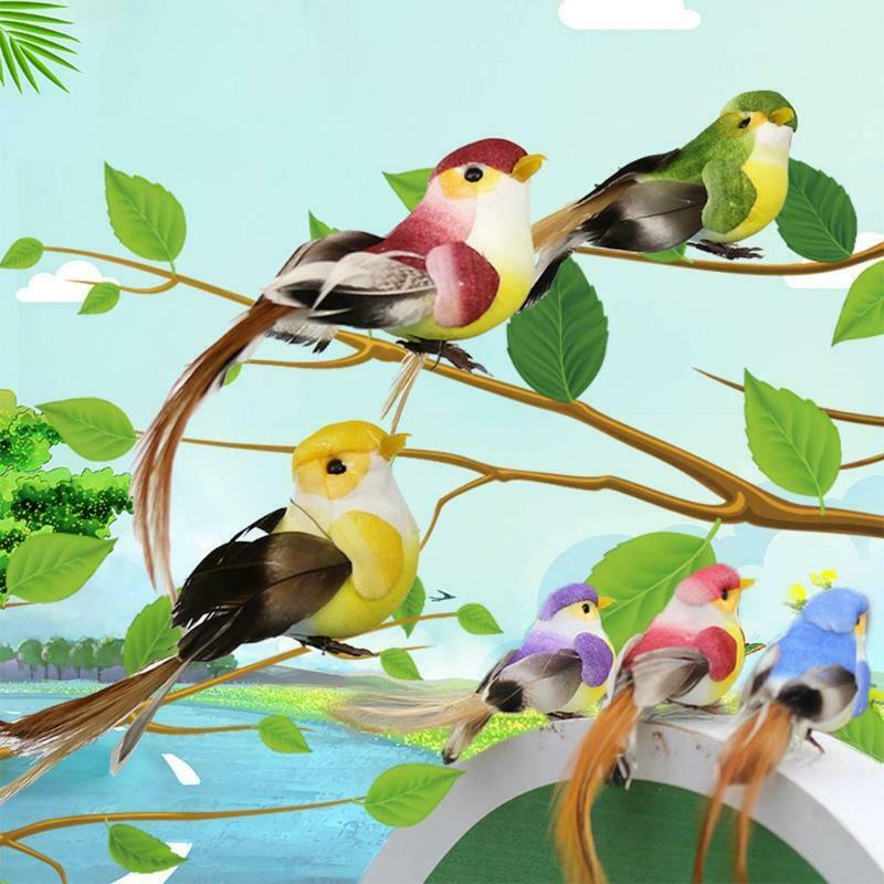 12 Pcs Feather Bird Artificial Simulation Foam Wedding Party Garden Decoration
