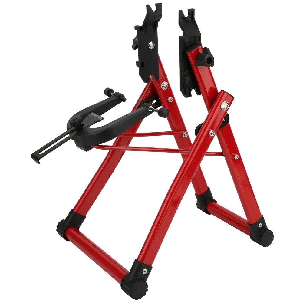 Red Simple Bicycle Wheel Truing Stand Home Bike Repair Maintenance Support Tool