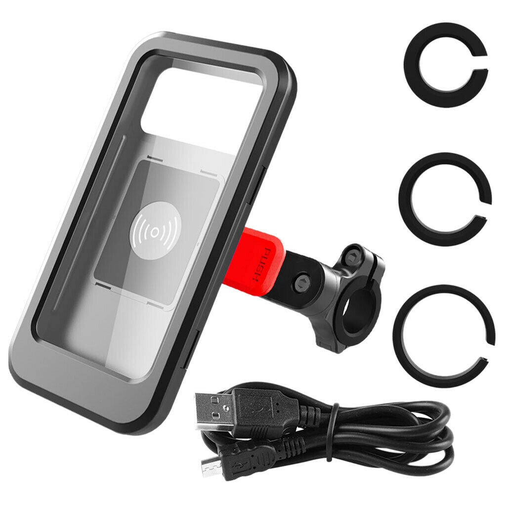 Motorcycle Cycling Moble Phone Holder Bracket Easy Install Wireless Charging