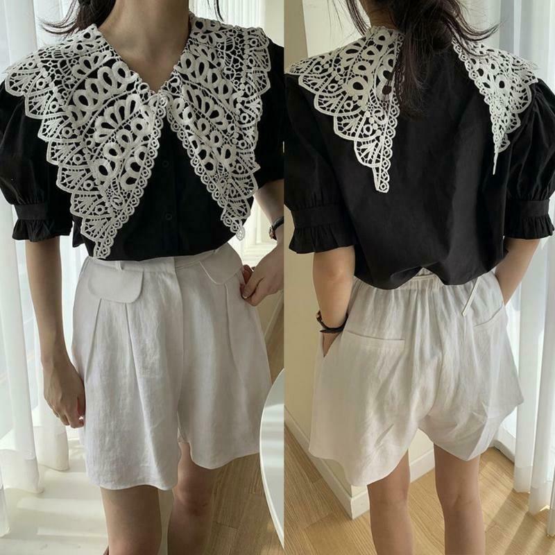Women Ladies Lace False Collar Summer Dress Blouse Accessory Detachable