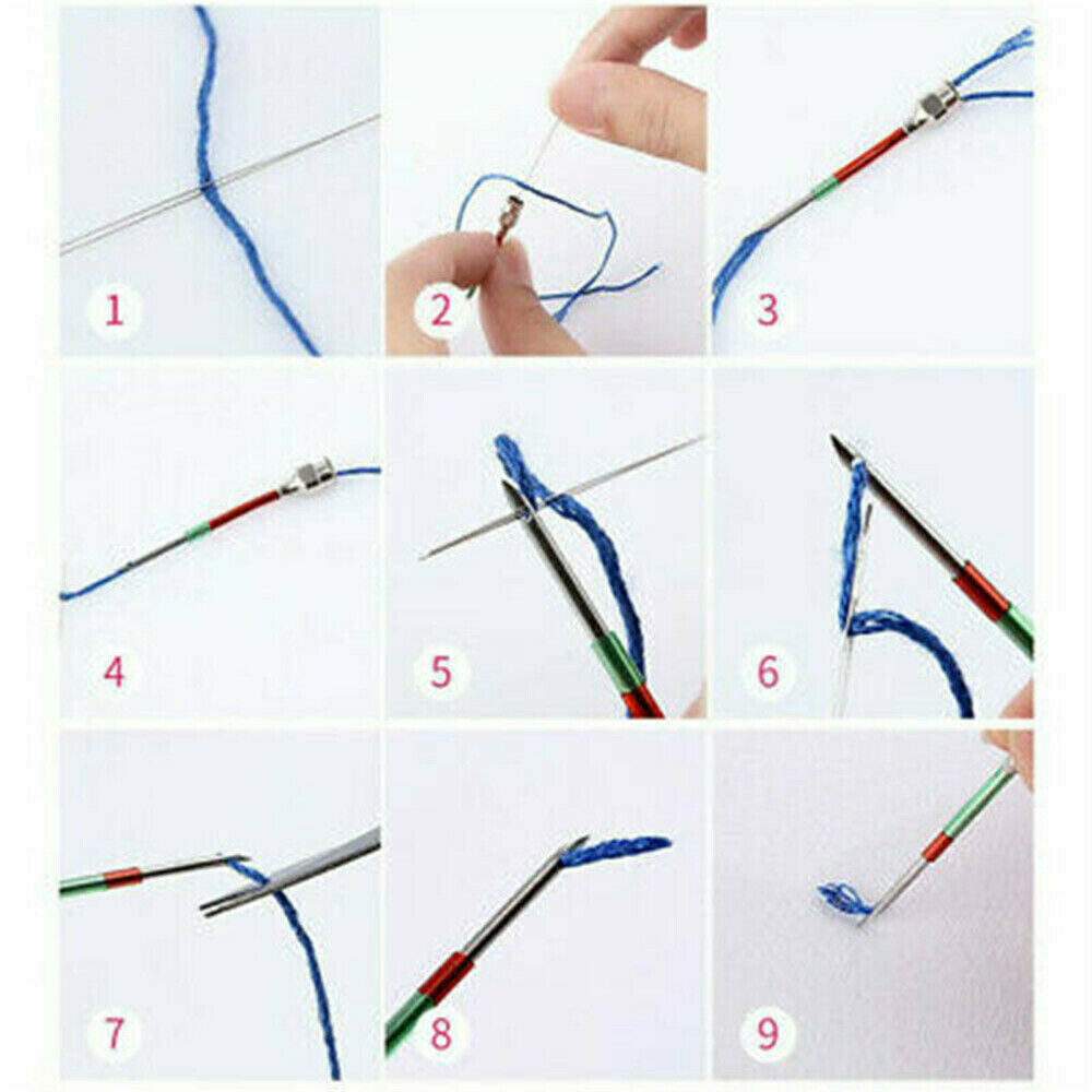8pcs Embroidery Pen Pin Knitting Sewing Crafts Tools Threader Punch Needle Set