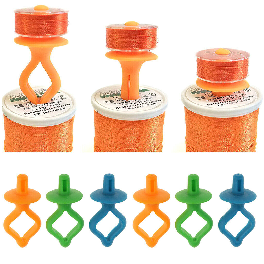 12 lot Silicone Bobbins Holder Clamps Spool Clips Sewing Notions Supplies