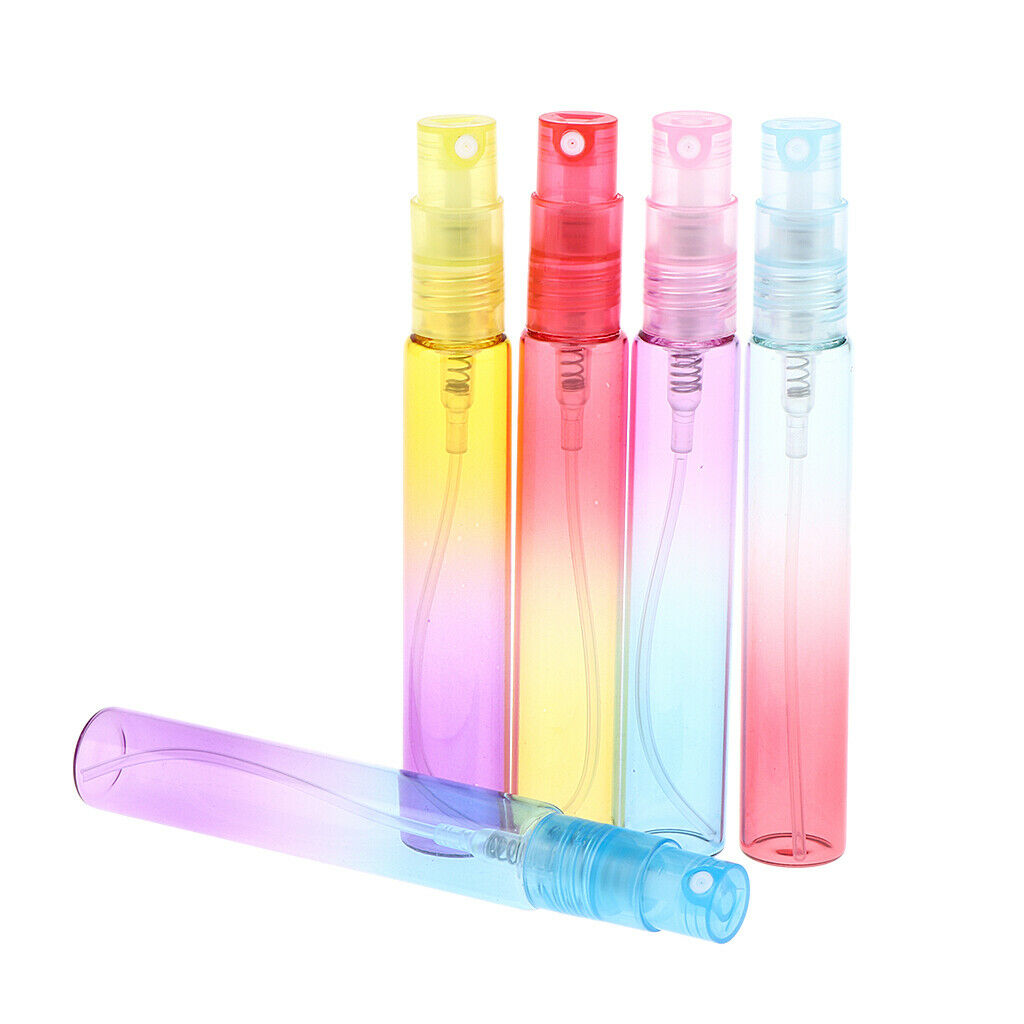 5x Empty 4/8mL Refillable Perfume Bottles Pump Spray Tube Glass Vials 10 cm