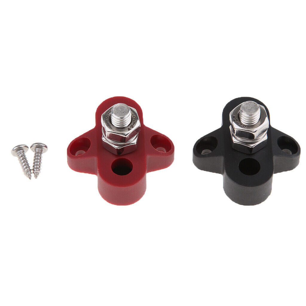 1   Pair   Red  &  Black   Junction   Block   Power   Post   5 / 16
