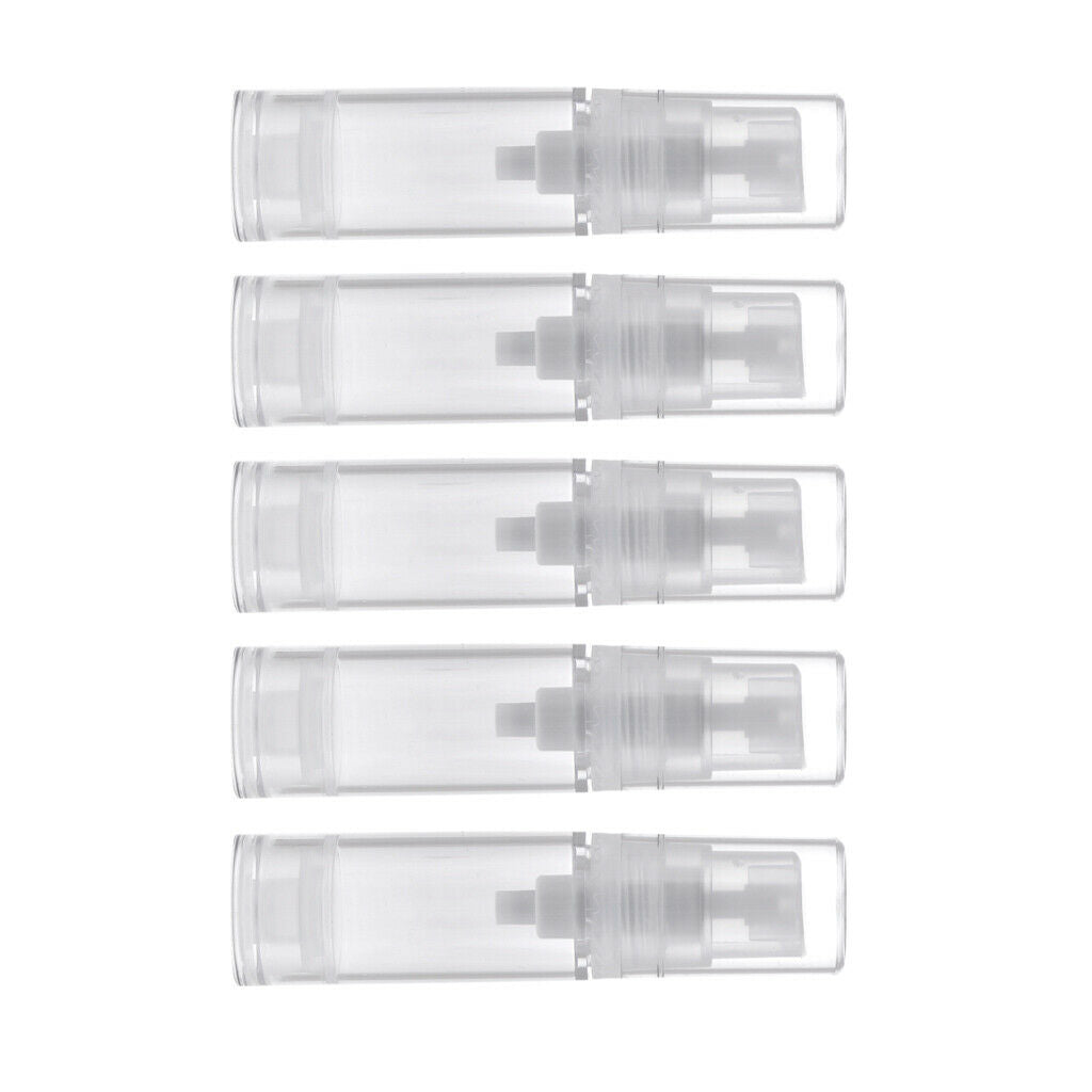 5ml/10ml Clear Airless Pump Bottle Empty Vacuum Lotion Travel Containers 10x