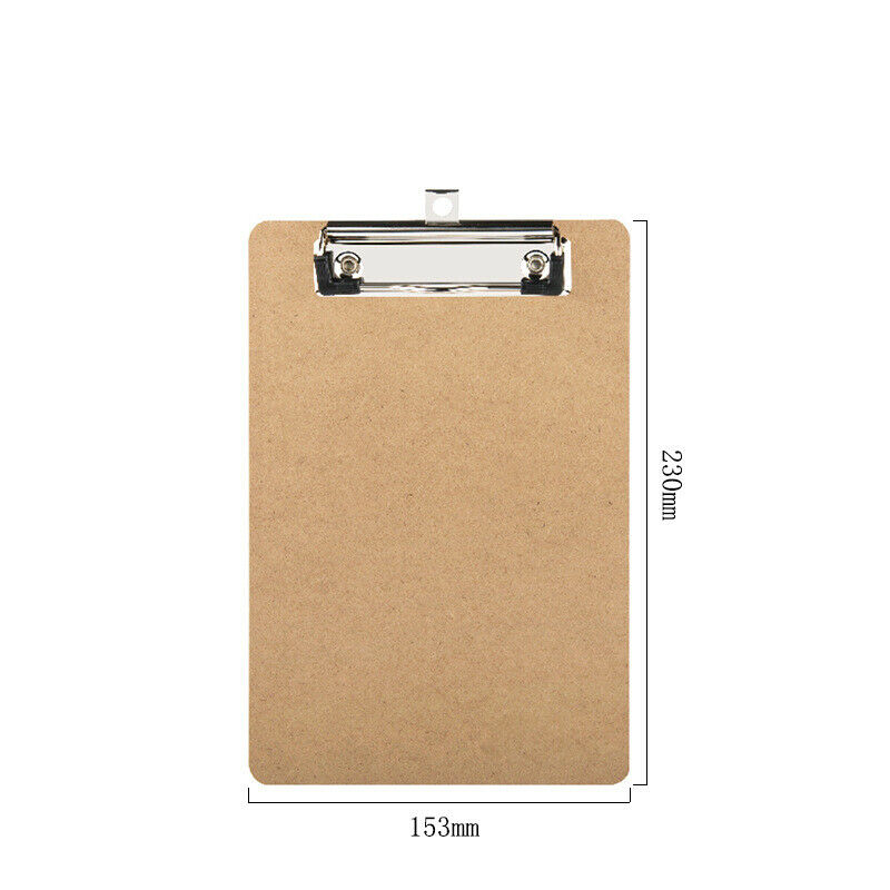 5Pcs A5 Clipboard Hardboard with Chrome Clip Wooden Small Menu Board 153X230Mm