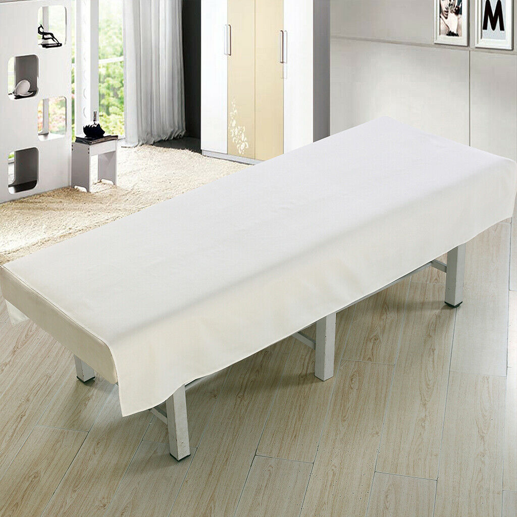 Waterproof Oil Proof Cosmetic Massage Bed Flat Sheet Cover 120x190cm White