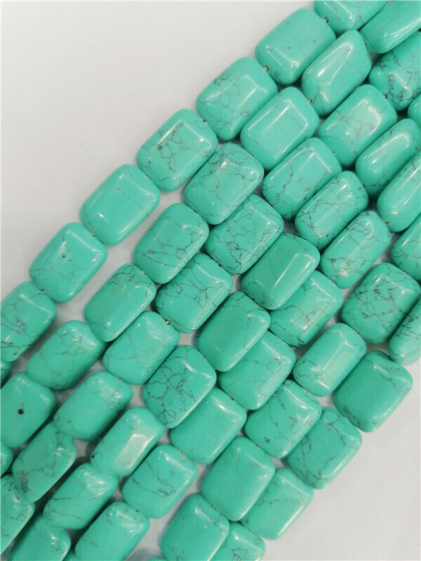 1 Strand 18x13x6mm Green Turquoise Rectangle Spacer Loose Beads 15.5inch HH8806