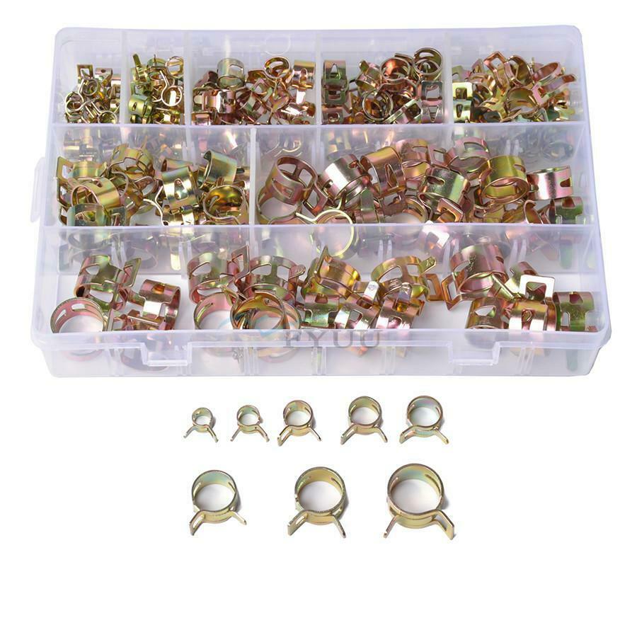 160PCS 6-17MM Car Spring Clip Fuel Pipe Hose Water Pipe Air Clamp W/ Clamp Tool