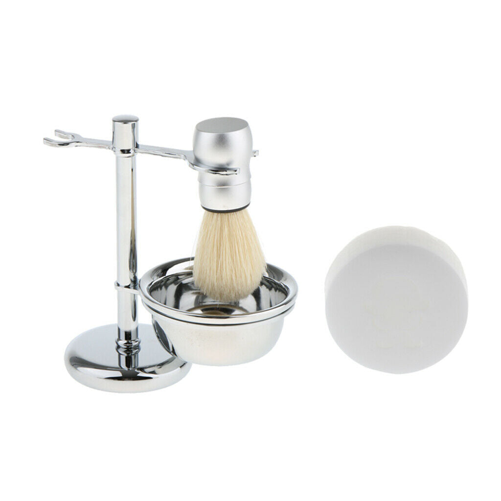 4 In 1 Men's Shaving Tool Set Brush + Bowl + Steel Stand + Soap