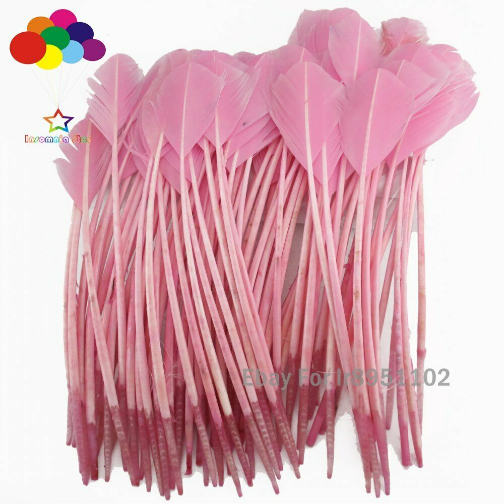 Flesh pink 100pcs 28-35cm turkey wing feathers 11-14inch Plume Carnival