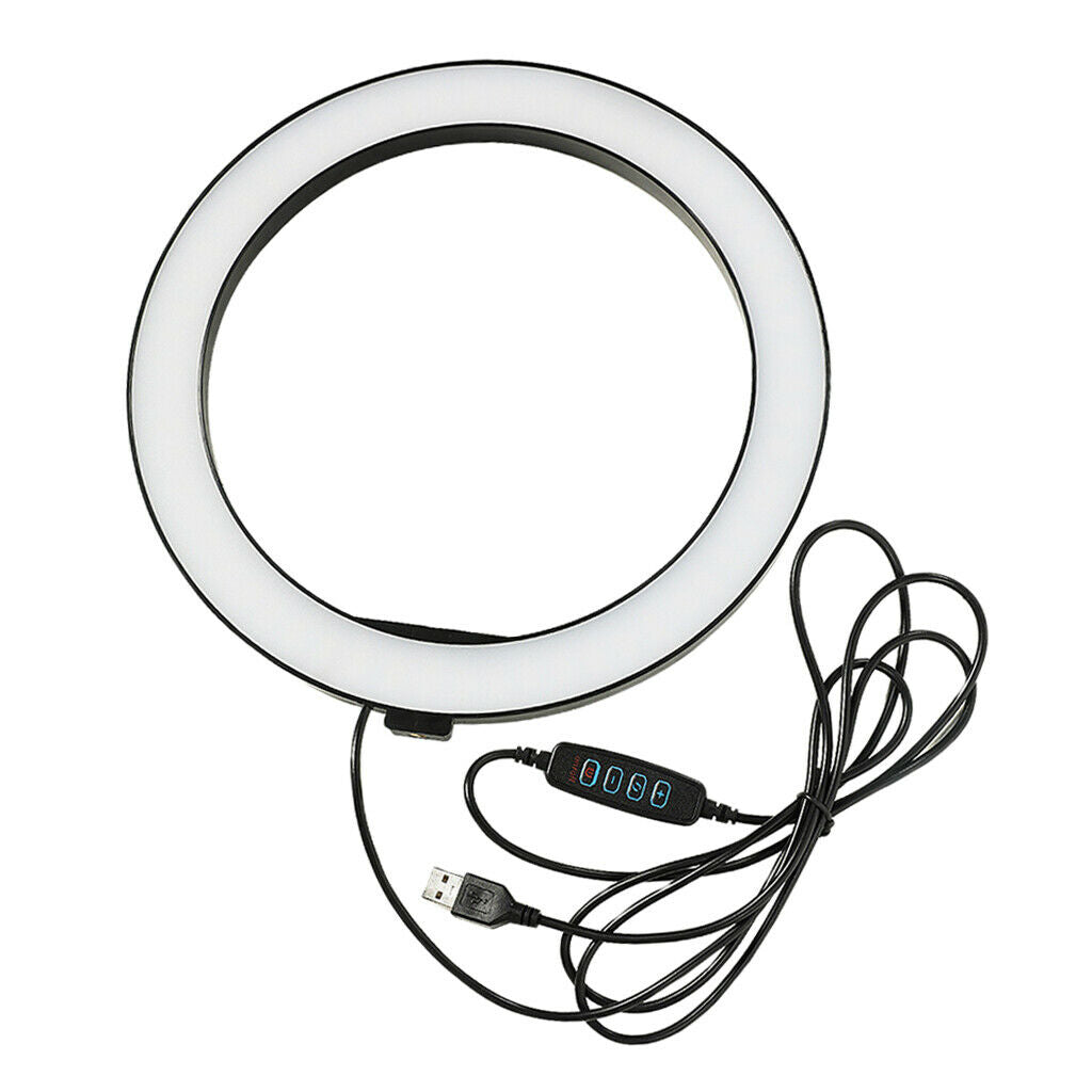 26cm White USB LED Ring Light 3Mode Live Makeup Camera Photography Flashes