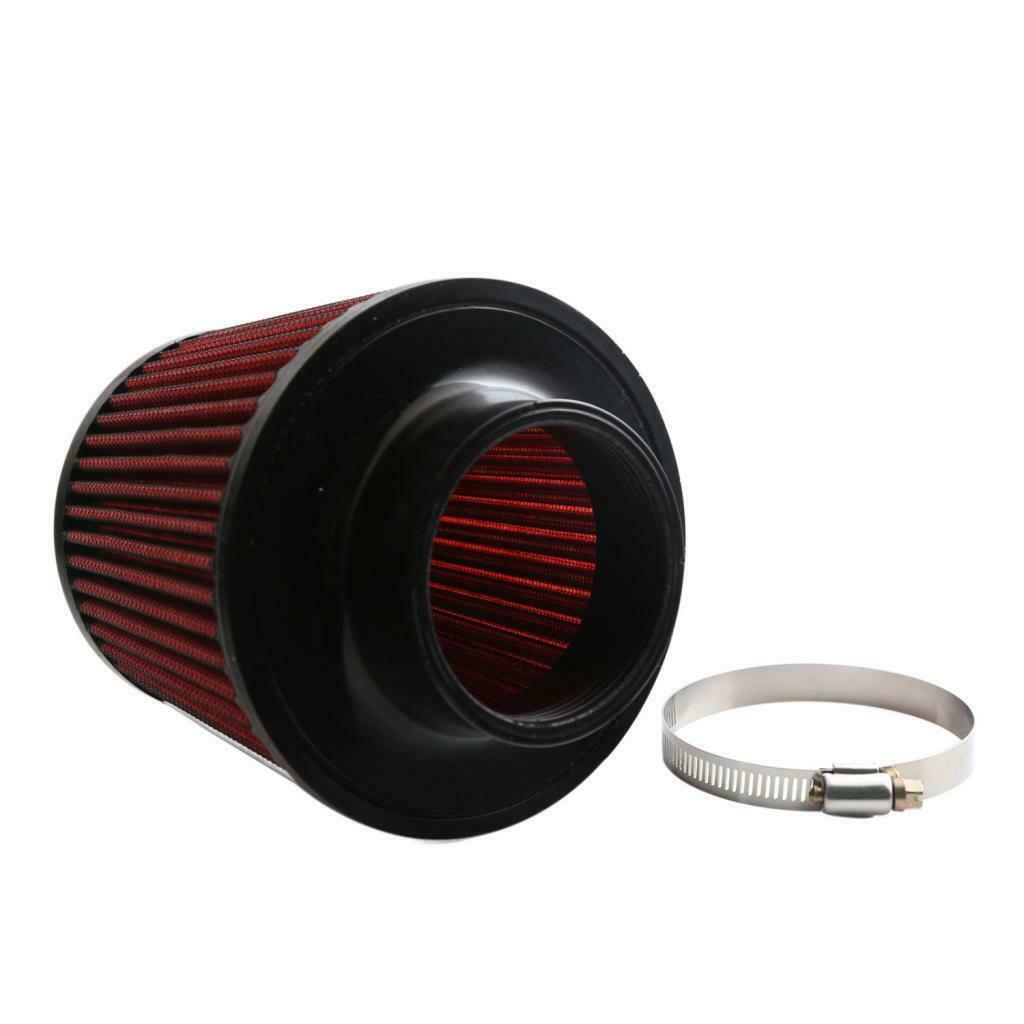 Red 76mm 3inch Neck Dual-cone Intake High Flow Air Filter for Car Repair