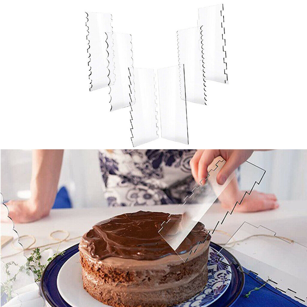 6pcs Cake Scraper Clear Cake Smoother Smear for Bakery Baking Accessories