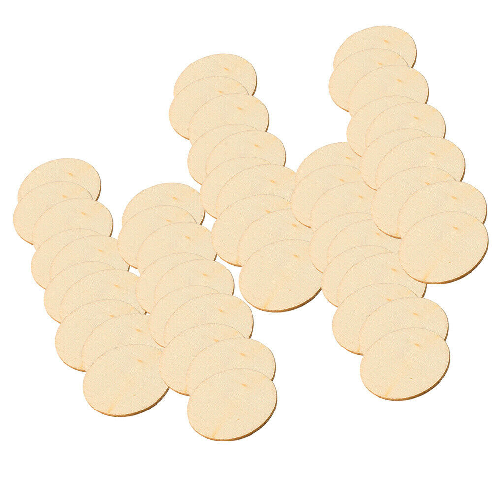 50 Pieces Mini Round Unfinished Wood Embellishments For Art DIY Crafts Great for