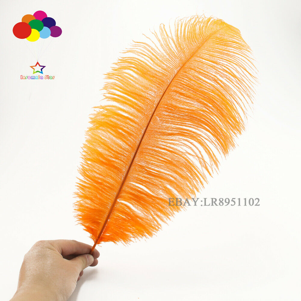Orange Ostrich Feather 6-8 Inch 100PCS Home Decor Romantic wedding Carnival