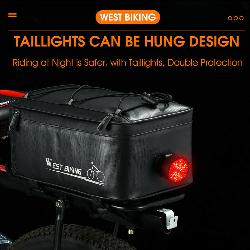 Bicycle Rear Shelf Bag 8L Large Capacity Bag MTB Saddle Pannier Bag Kit W/Cover