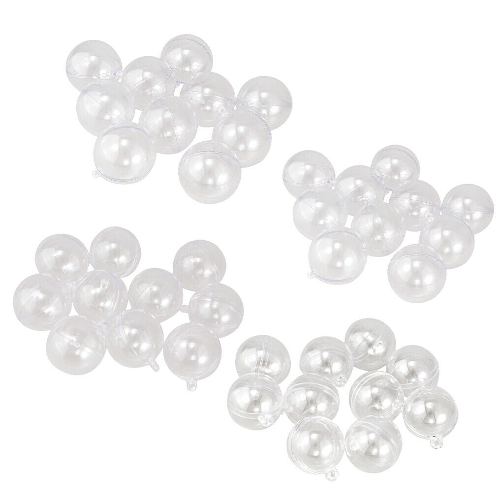 10pcs Clear Plastic Fillable Ball Ornaments Christmas Candy Box Crafts 6cm