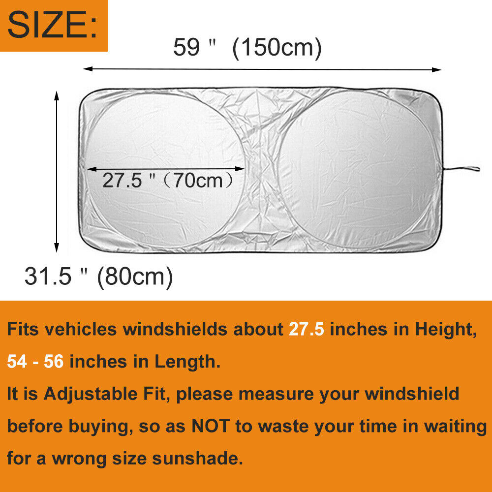 Universal Car Windshield Sun Shade UV Block Protector Window Cover Heat Shield