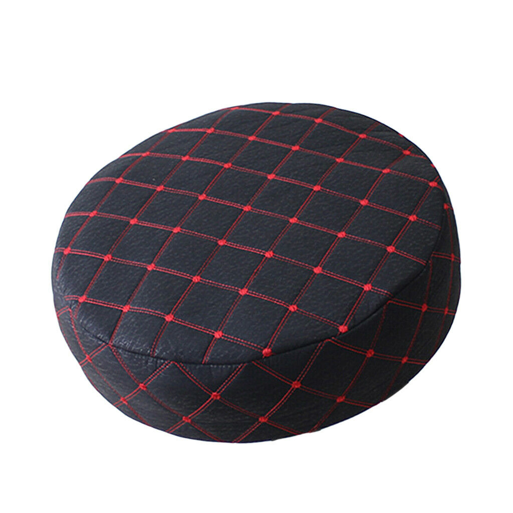 15-16'' PU Round Bar Stool Cover Chair Cushion Seat Pad Sleeve Cover Black
