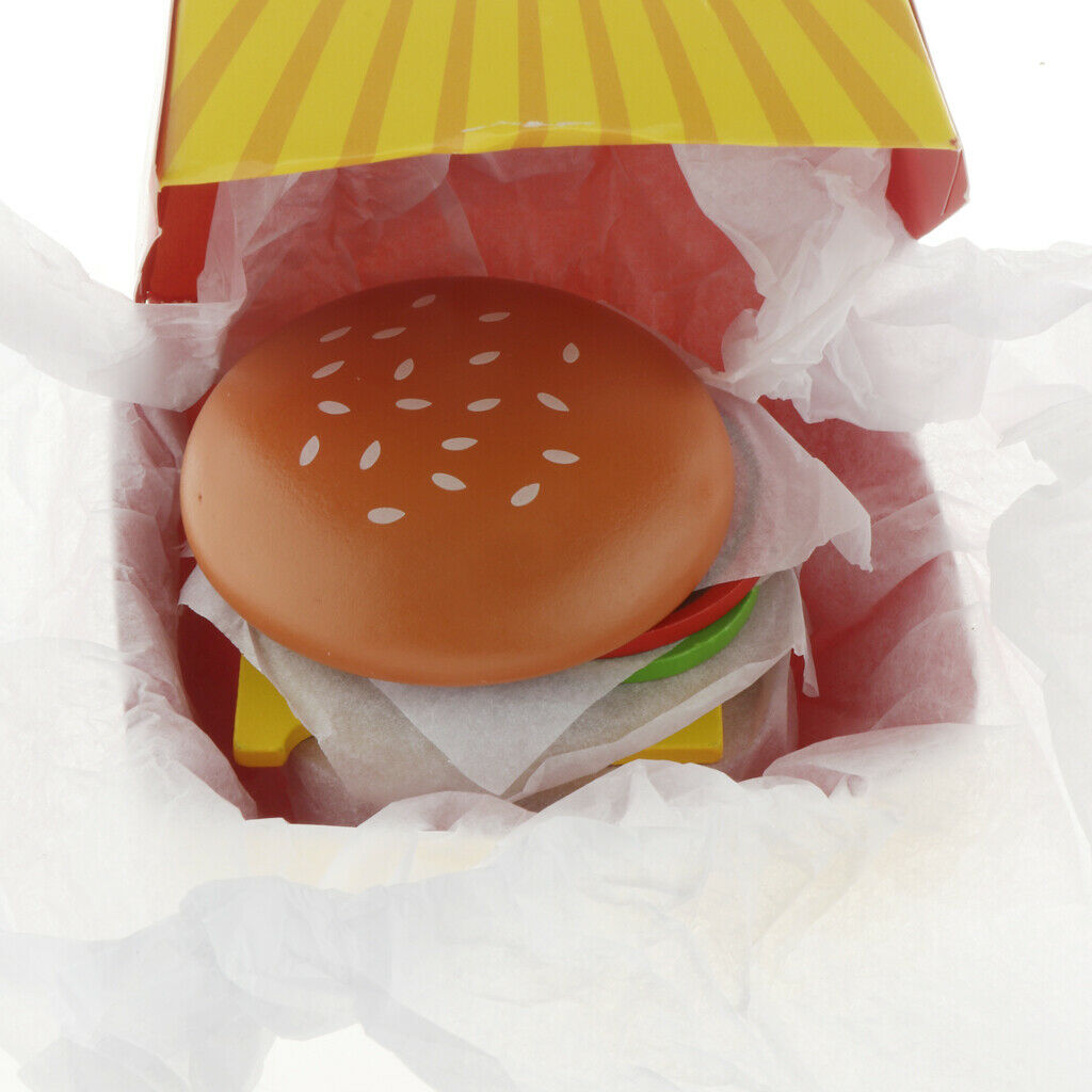 26-Pieces Wooden Fast Food Dinner Set - Burger,