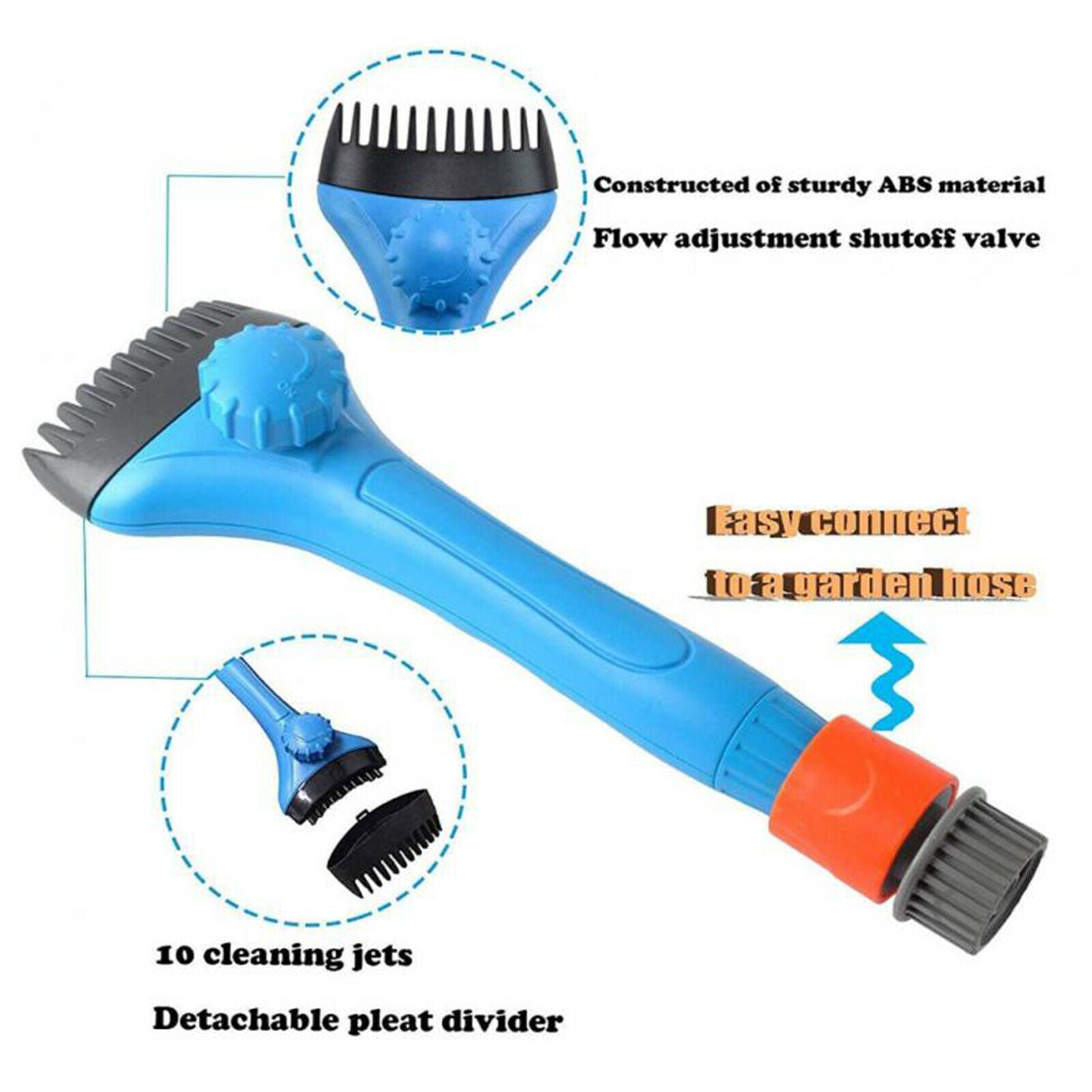 Hand Held Pool Filter Cleaning Brush Deep Clean Pond Spa Cleaner Cleaning