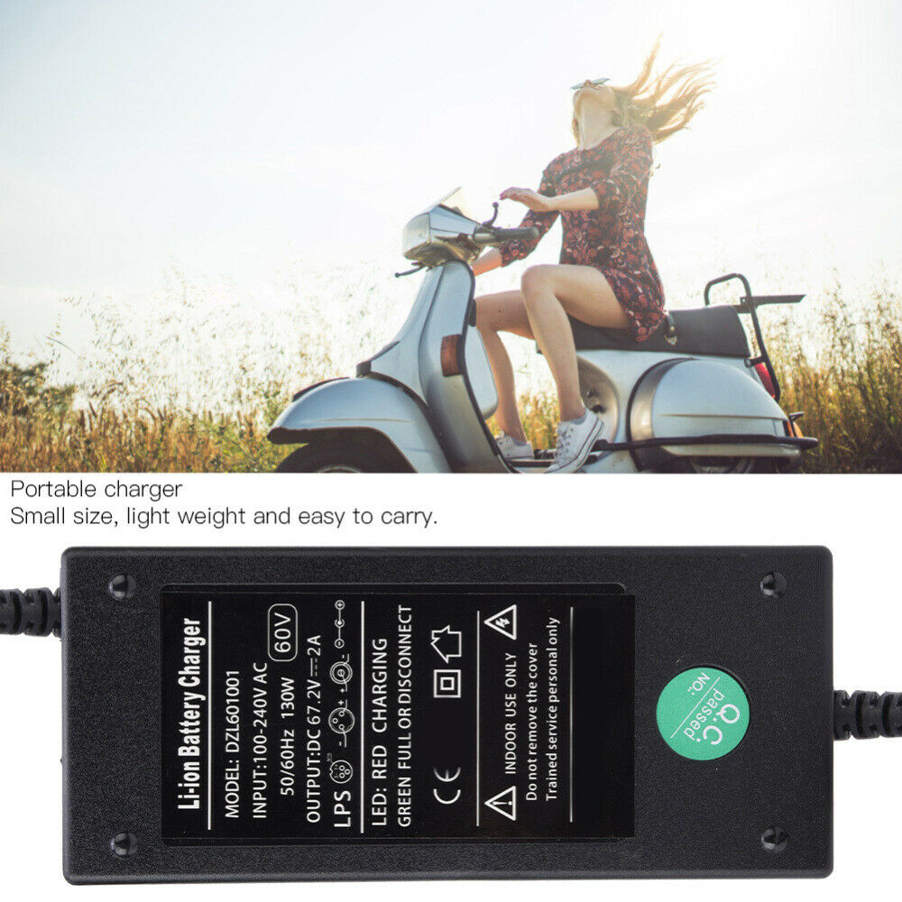 60V 12AH Charger Adapter For Battery Ebike Electric Bicycle Scooter Part EU Plug
