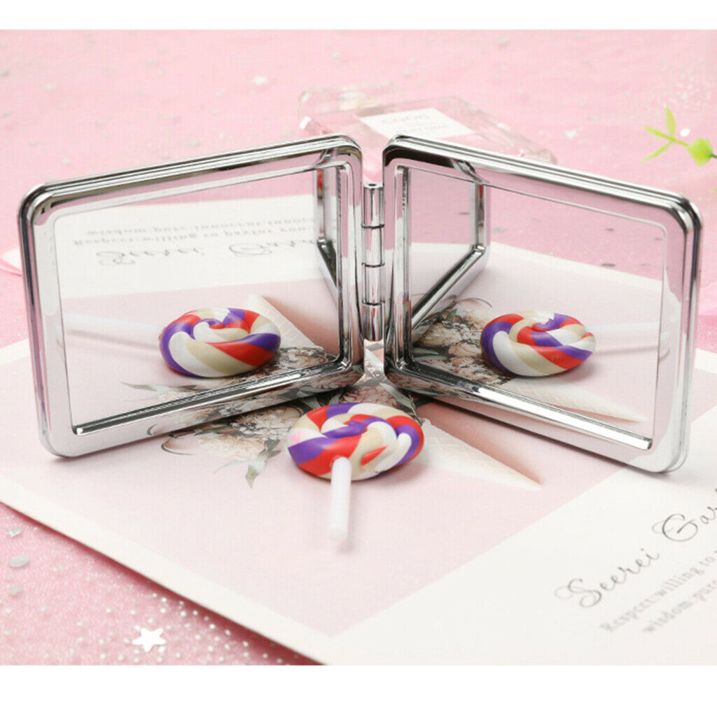 Women Handheld Makeup Mirrors Magnifying Folding Pocket Size Round Mirror