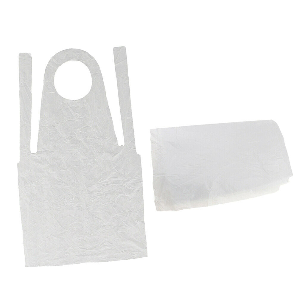 100 Pieces Polyethylene PE Disposable Waterproof Kitchen Cooking Apron