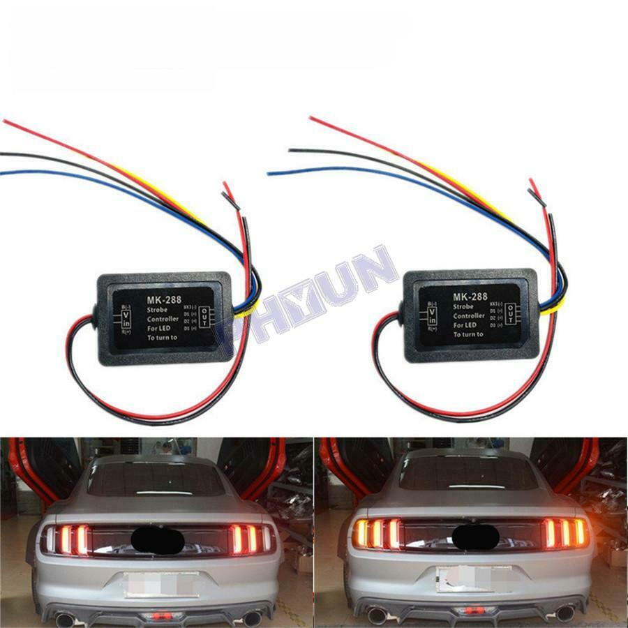 2Pcs Car Brake/Turn Signal Light Module Boxes For 3 Step Sequential Chase Flash