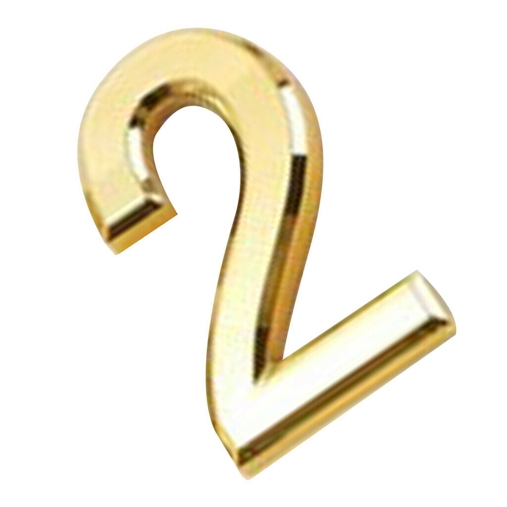 2x ABS Plastic Golden Self- Adhesive Door Number House Address Door Sign 2 5