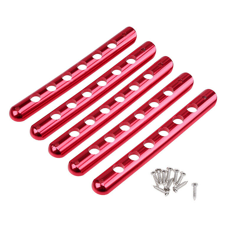 5PCS Aluminum Door Handle Grab Trims Insert Cover Red For 07-17 Jeep Wrangler JK