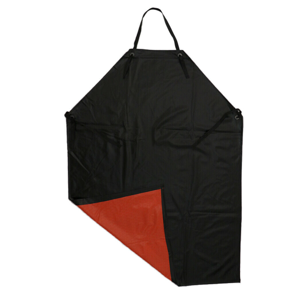 Black PVC Waterproof Sleeveless Apron for Home Restaurant Kitchen Butcher