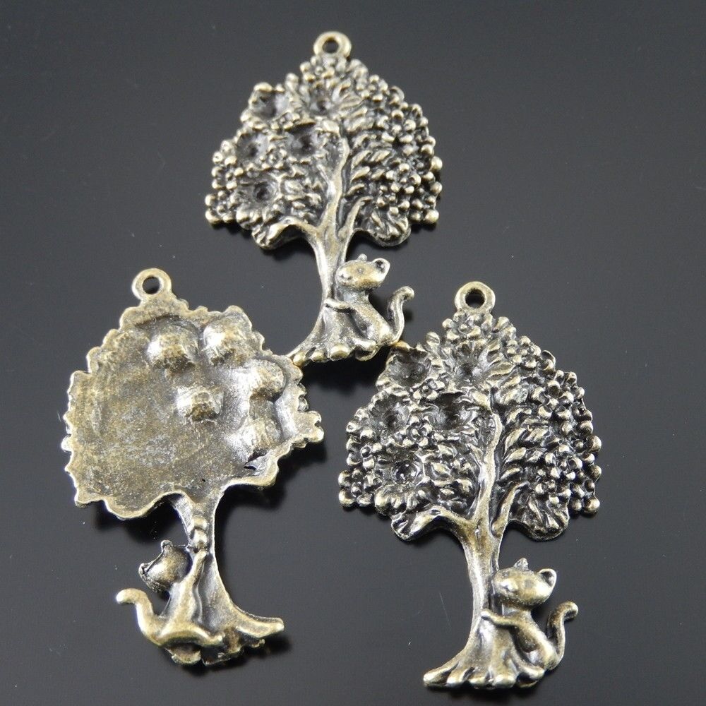 5 pcs Antiqued Bronze Alloy Large Tree Charms Pendant Jewelry Crafts 31646