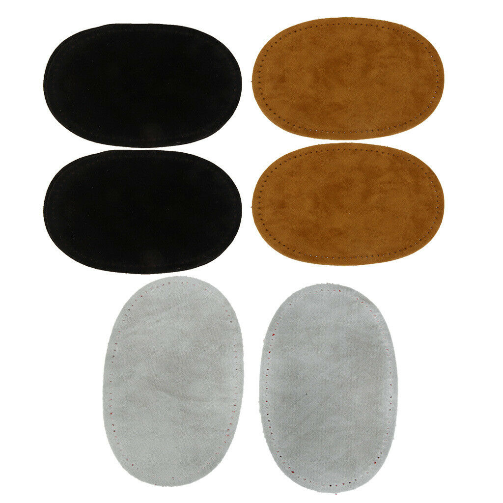 6Pcs Soft Suede Sew-On Oval Elbow Patches DIY Repair Sewing Applique for