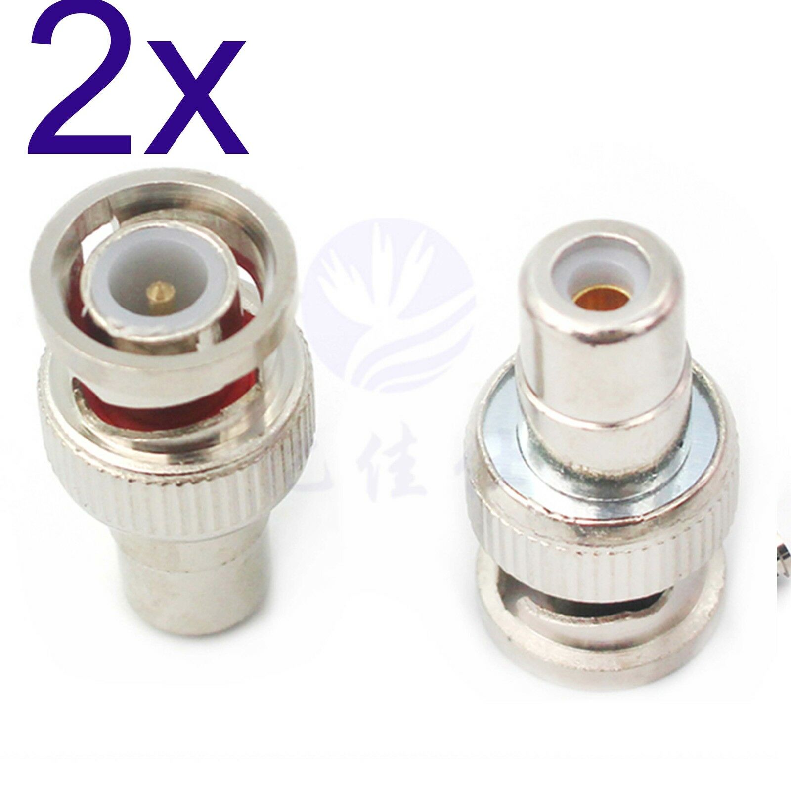 2x BNC Male to CA Female M/F AV Straight Connector Adapter Coupler Converter