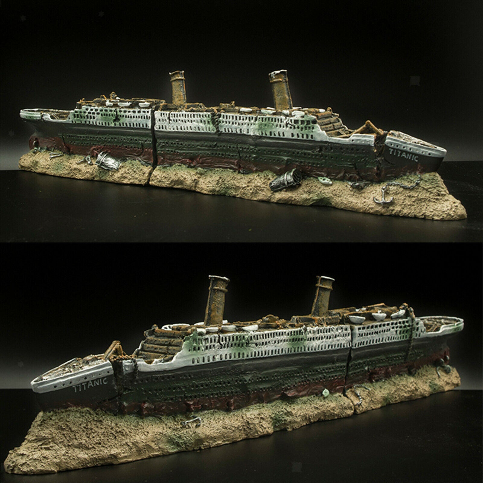 Aquarium Fish Tank Medium Titanic Boat Ornament Decorations Shelter 38cm