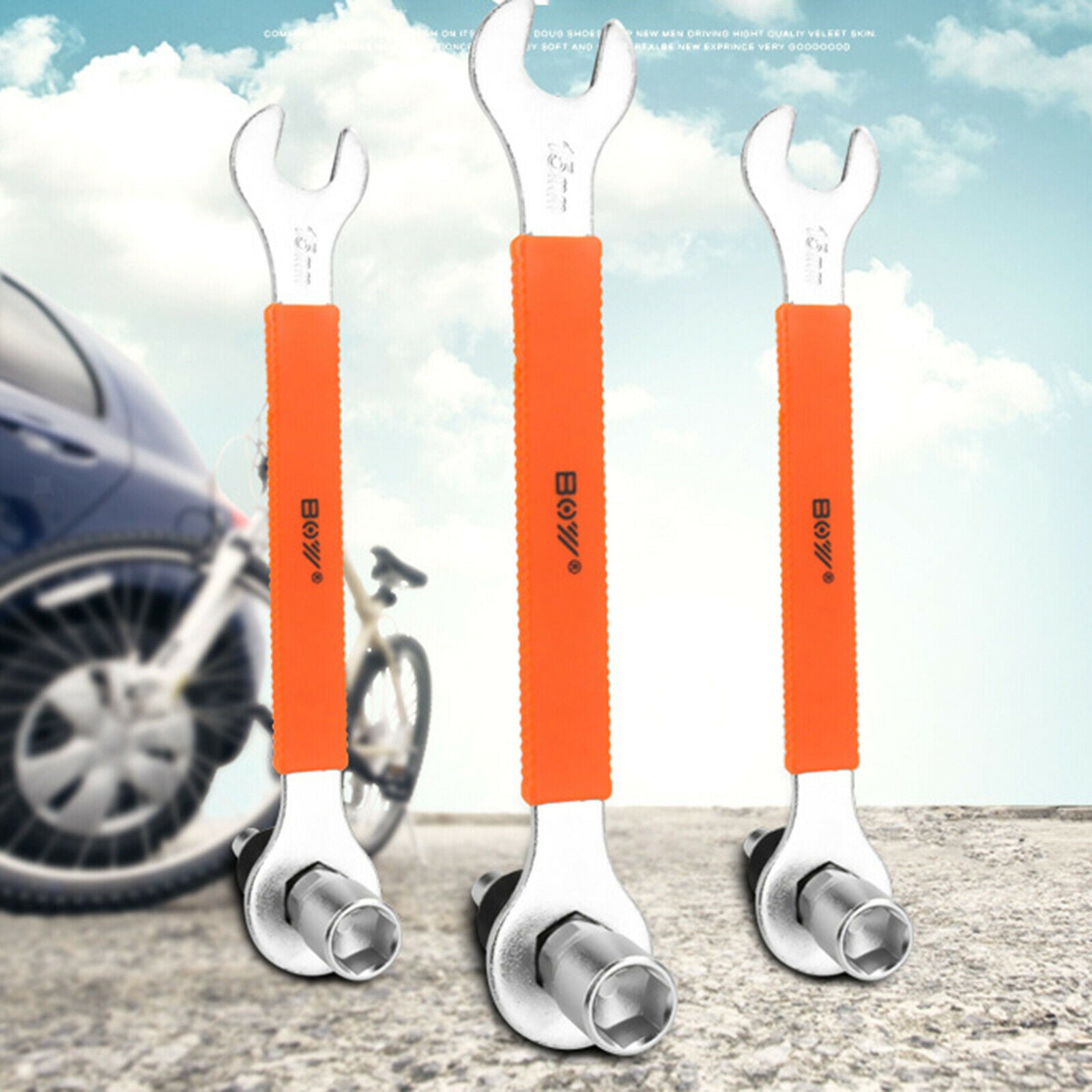 2 in 1 Bike Crank Extractor with 15mm Spanner Crankset Arm Puller Tools