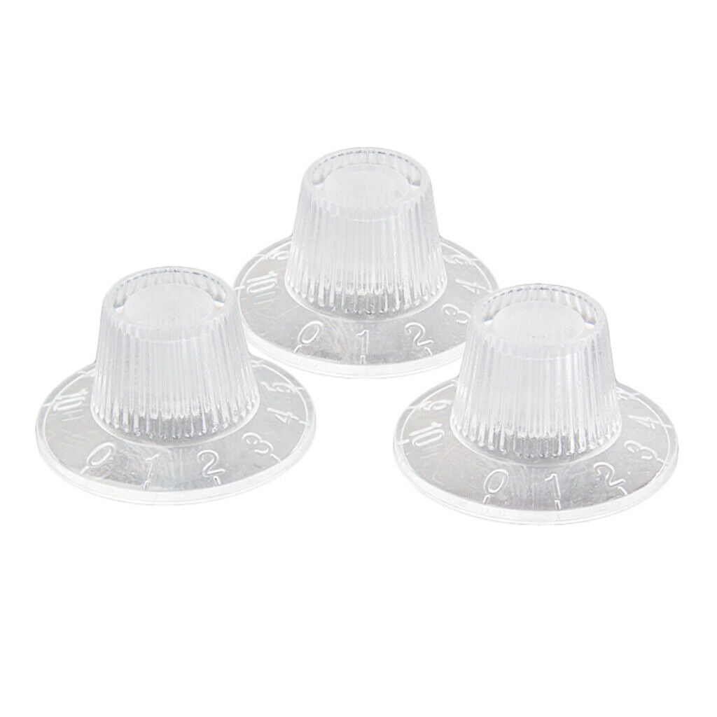 3pcs/set Clear Guitar Amp Amplifier Knobs For Guitar Bass Replacement Parts