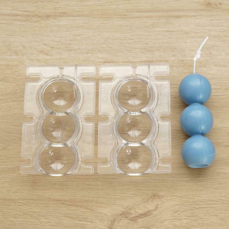 Simple 3-Ball Candle Plastic Mold Interesting Round Balls Scented Candle Mould