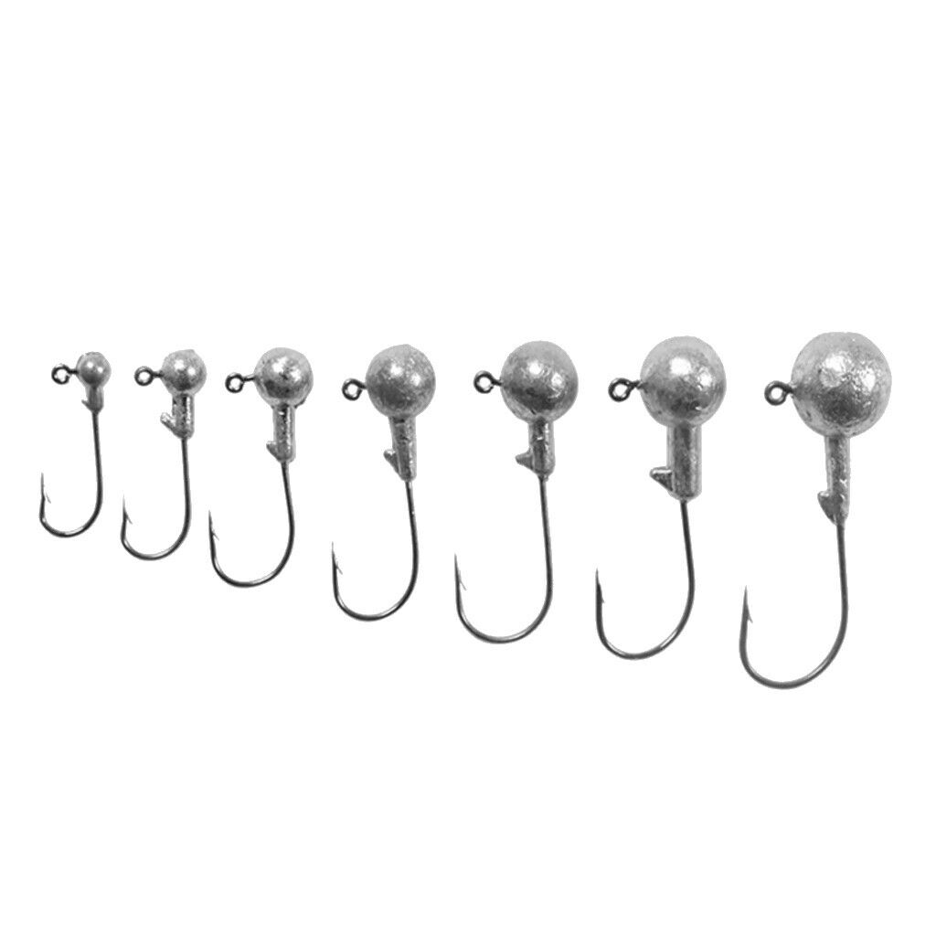45pcs Lead Head Fishing Hooks Jigging Jig Hooks for Soft Worm Shrimp Lures