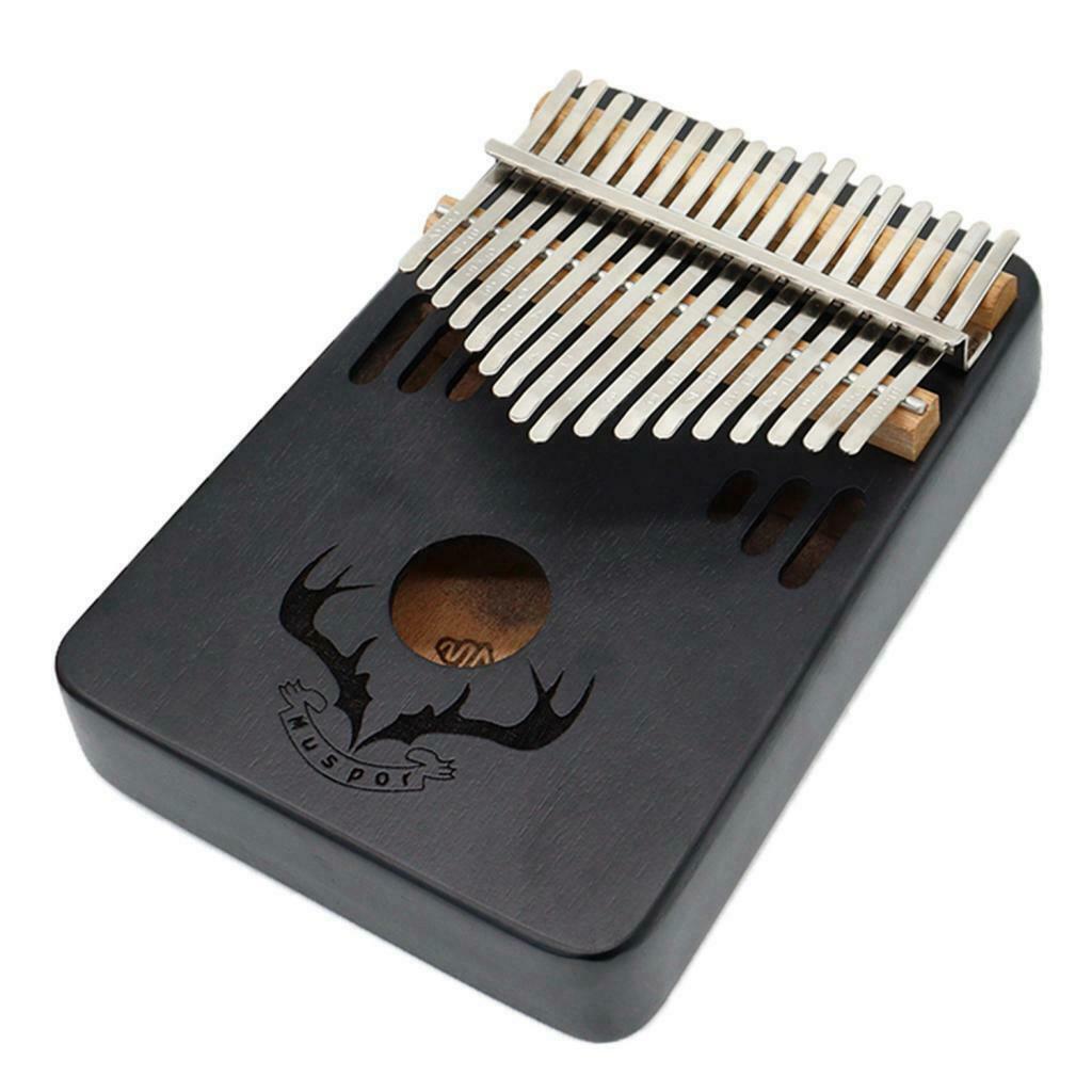 Mahogany 17Keys Kalimba Finger Piano Mini Gift 185x138x35mm w/ Bag Black